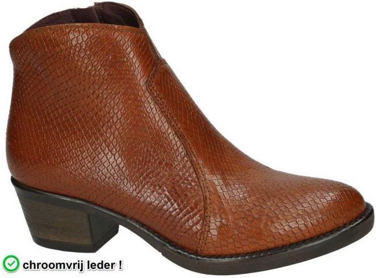 Brako -Dames -  cognac/caramel - enkellaarzen - maat 38