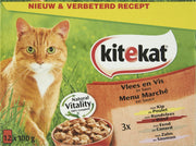 Kitekat Maaltijdzakjes Avonturier - Vlees en Vis - Kattenvoer  12x100g