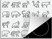 Luxe inductie beschermer The big five illustratie - 75x52 cm - pictogram illustratie van Big five  - inductiebeschermer