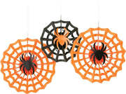 AMSCAN - 3 spinnen rozetten ophangdecoraties - Decoratie > Decoratie beeldjes