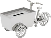 Zilverstad Bakfiets Spaarpot - Verzilverd - Graveerbaar