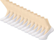12 paar Footies - SQOTTON - Platte naad - Wit - Maat 35-38