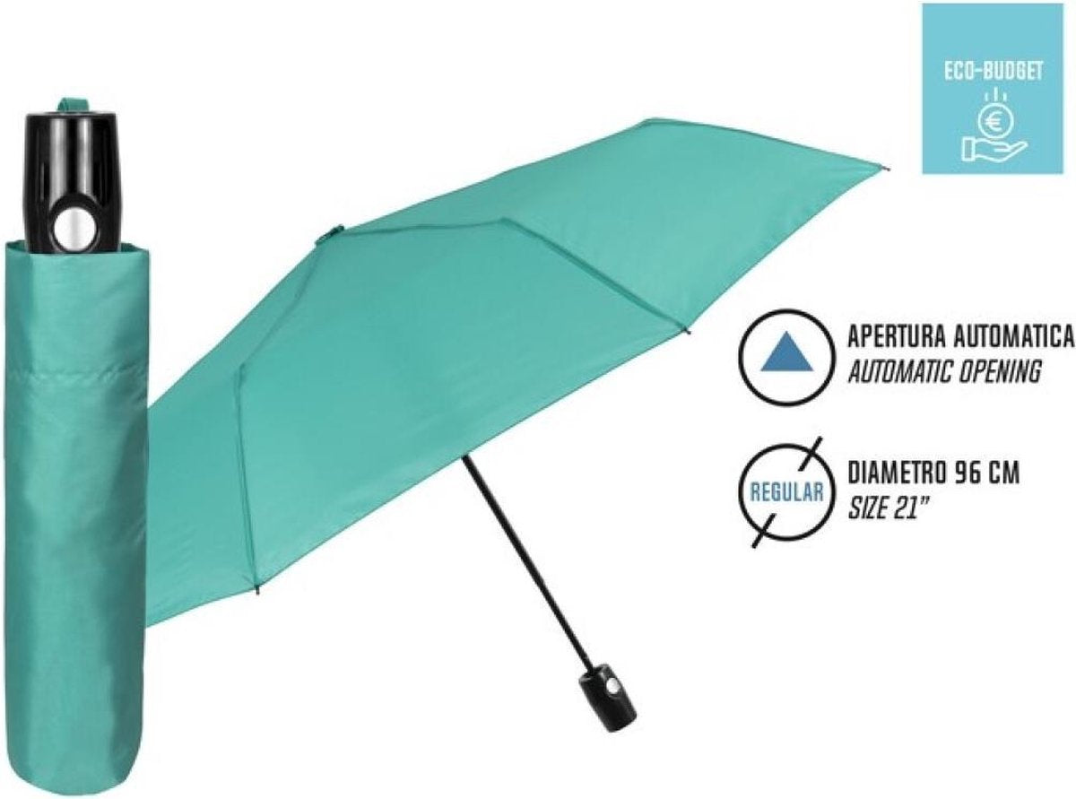 Perletti Mini-paraplu Automatisch 98 Cm Microvezel Groen