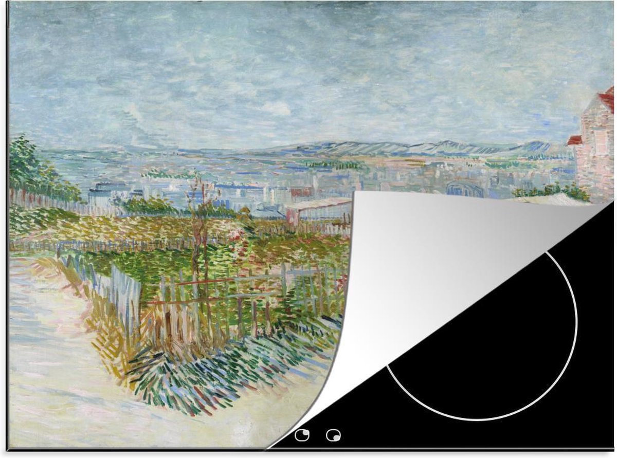 Luxe inductie beschermer Vincent van Gogh 2 - 60x52 cm - Montmartre: achter le Moulin la Galette - Schilderij van Vincent van Gogh  - inductiebeschermer