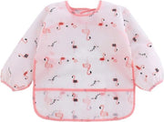MINIIYOU - Slabbetje lange mouwen met brede opvangbak - Roze Flamingo - 1-3 jaar - wasbaar - kliederschort - verfschort
