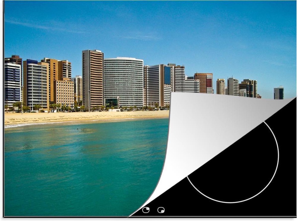 Luxe inductie beschermer Fortaleza - 70x52 cm - Blauw water voor kust van Fortaleza in Zuid-Amerika  - inductiebeschermer