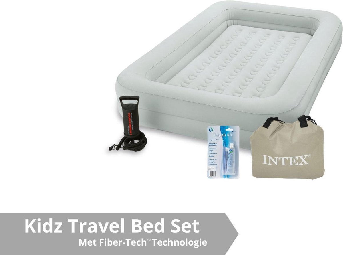 Intex Luchtbed - Kinder Reisbed - 1 Persoons - Slaapgedeelte: B71 x L132 x H10 - Met Reparatieset