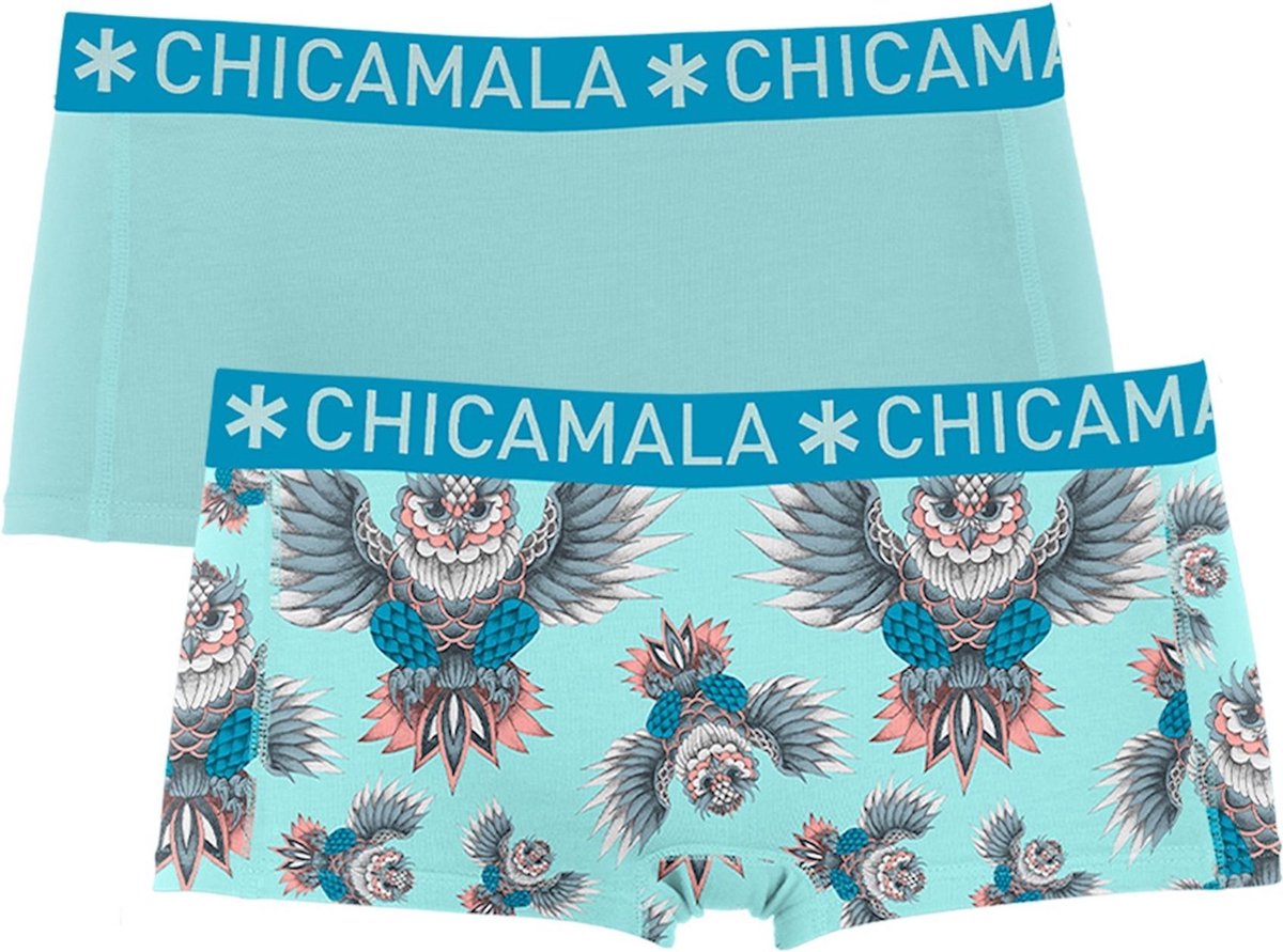 Chicamala meisjes 2P shorts owli turquoise - 176
