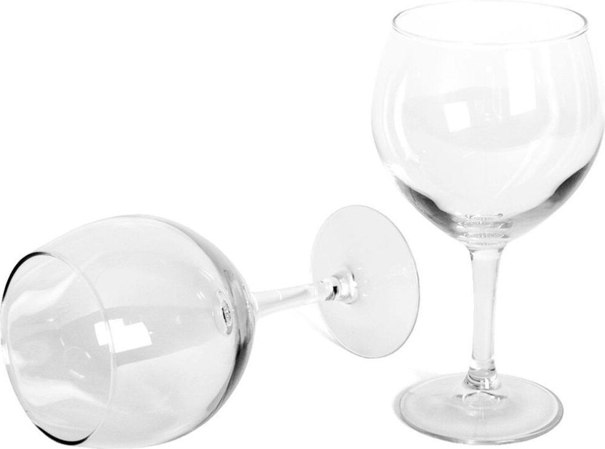 12x Stuks wijnglazen transparant 620 ml - Wijnglazen op voet voor rode wijn