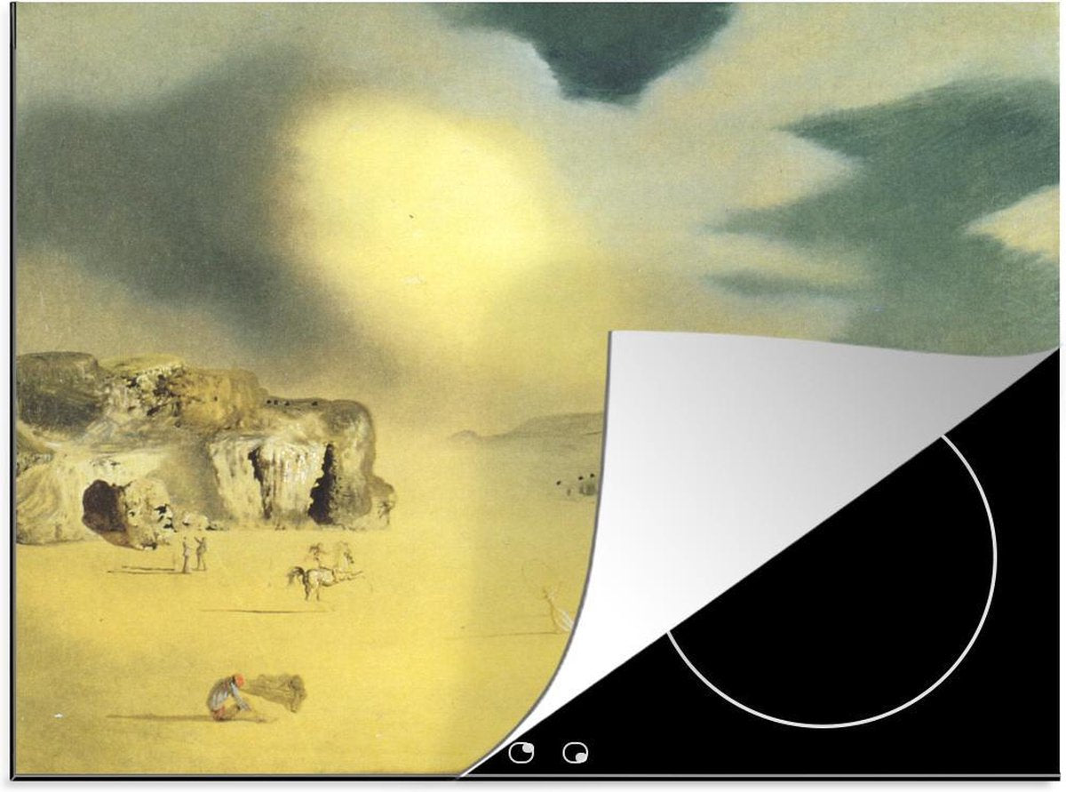 Luxe inductie beschermer Salvador Dali - 60x52 cm - Heidens landschap - schilderij van Salvador Dalí  - inductiebeschermer