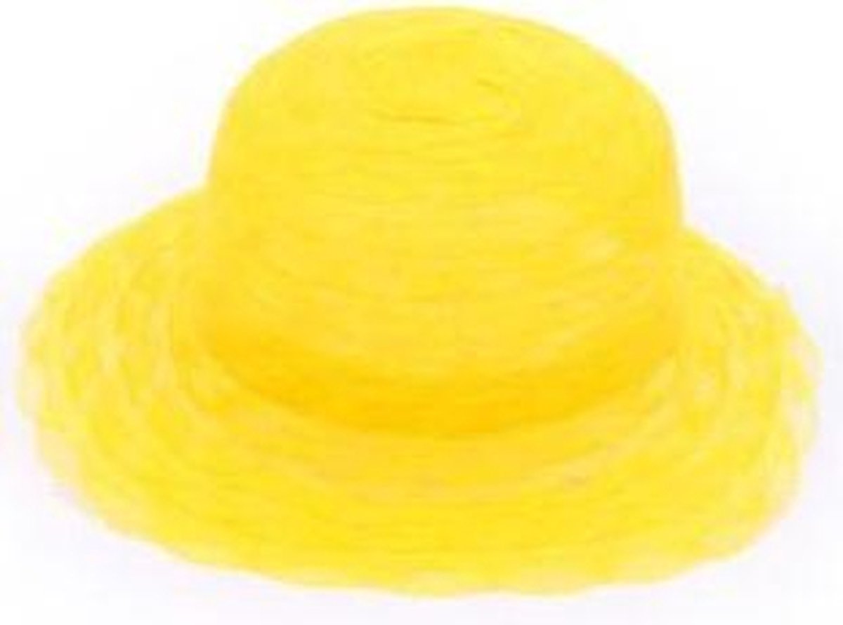 Dameshoed Organza geel