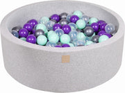 Ronde Ballenbak set incl 200 ballen 90x30cm - Licht Grijs: Mint