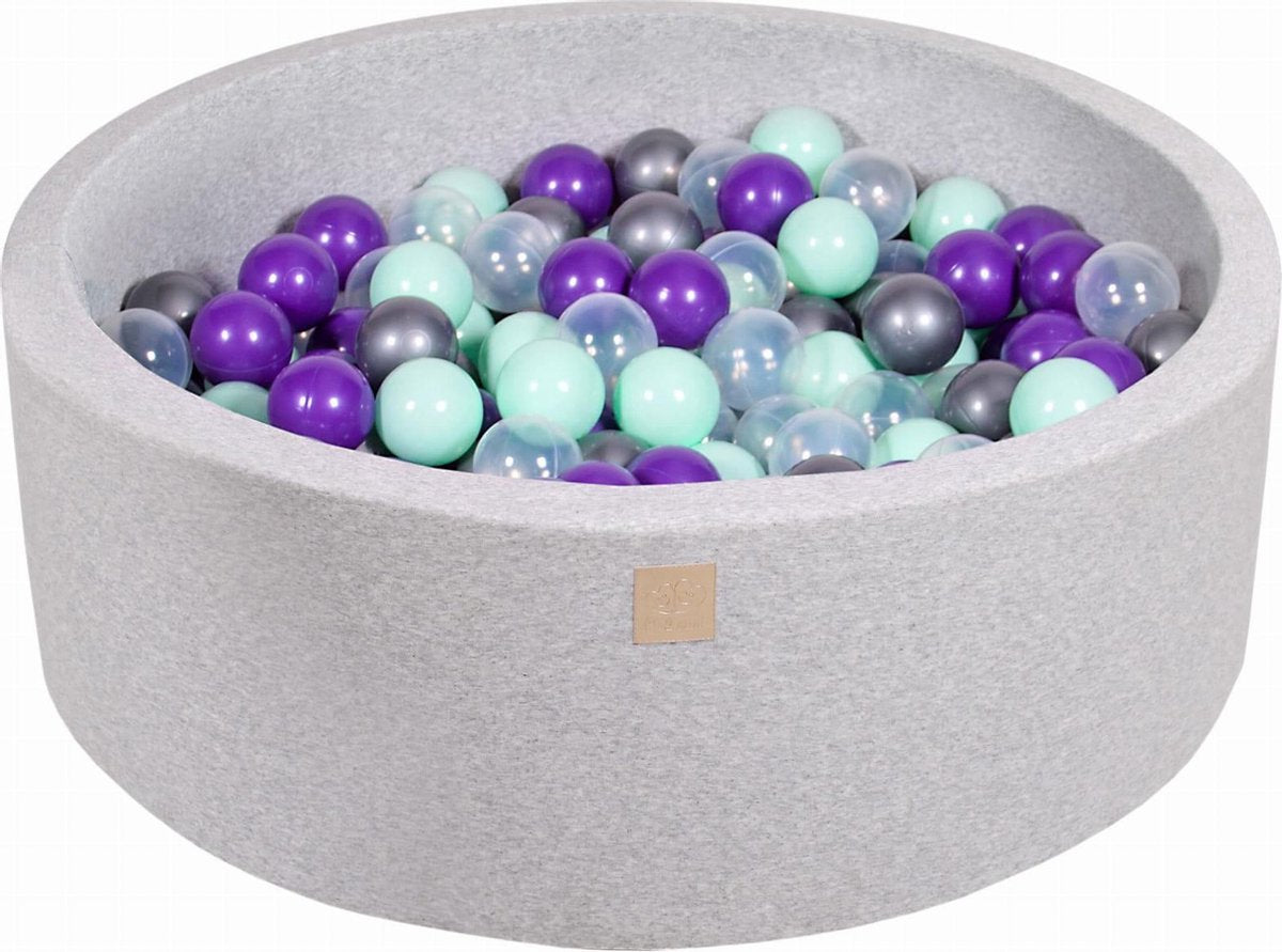 Ronde Ballenbak set incl 200 ballen 90x30cm - Licht Grijs: Mint