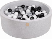 Ronde Ballenbak set incl 200 ballen 90x30cm - Licht Grijs: Wit