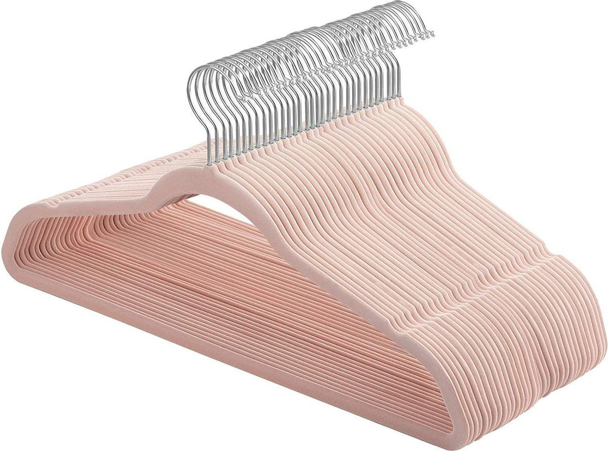 Nancy's Fluwelen Kledinghangers - Set Van 30 - Kleerhangers - Pakken - Hemden - Jassen - 360 Draaibaar - Roze