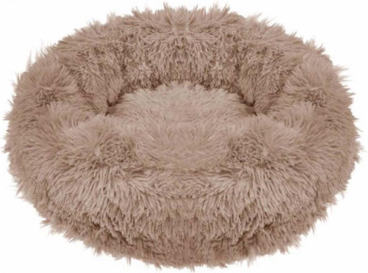 Springos Hondenmand | Superzacht en Luxe | Wasbaar | Donut | Fluffy | Hondenkussen | 70 CM | Bruin