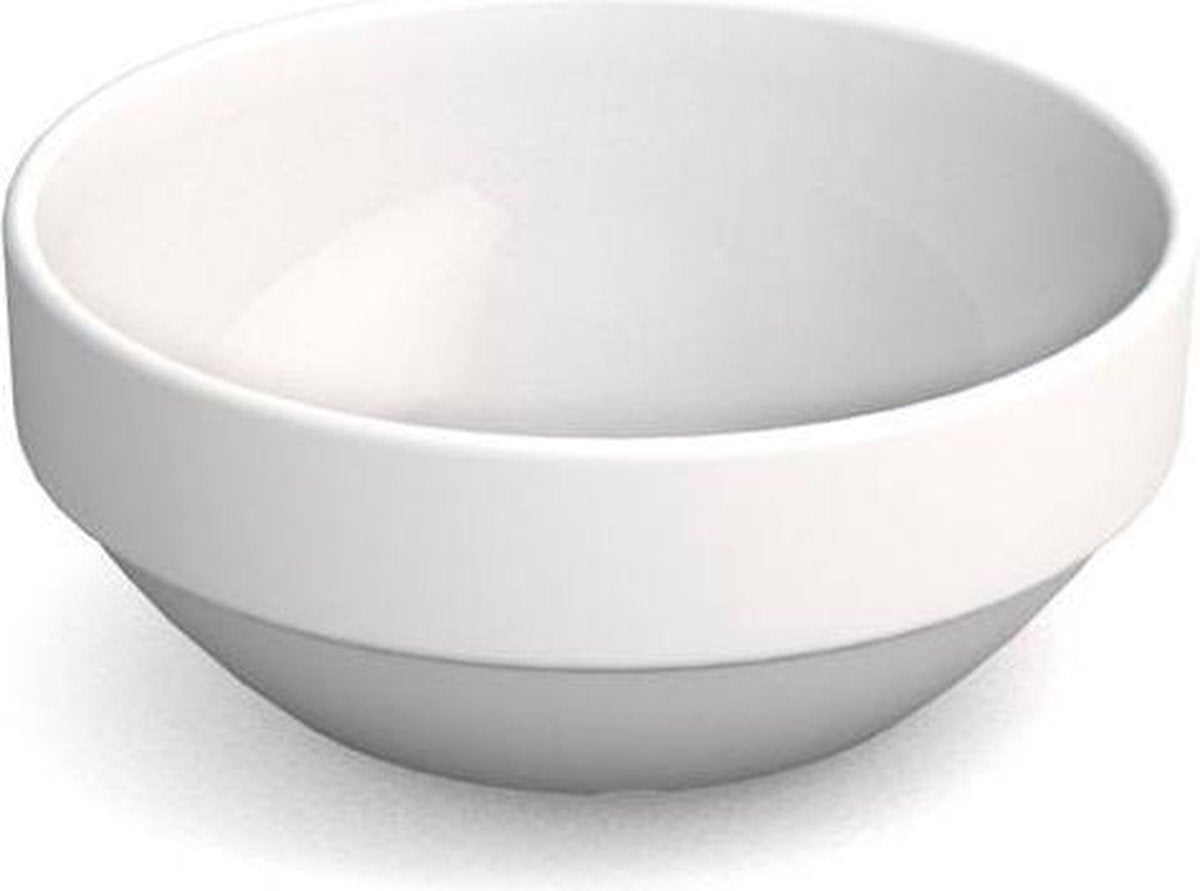 Soepkom Ornamin Klassik in melamine: Soepkom microgolf bestendig - egaal wit