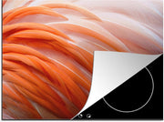 Luxe inductie beschermer Macro Abstract - 70x52 cm - Close-up abstracte flamingo veren  - inductiebeschermer