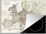 Inductie beschermer - Kaart - Europa - Vintage - 60x52 cm - inductiebeschermer