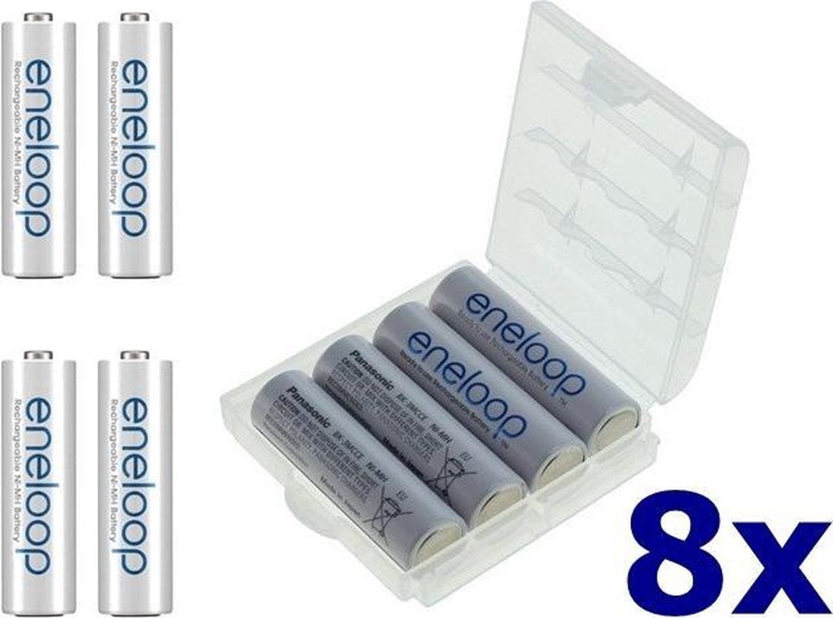 Voordeelpack - 8 Stuks - AA HR6 R6 Panasonic Eneloop Oplaadbare Batterijen - 1900mAh - BK-3MCCE/BF1