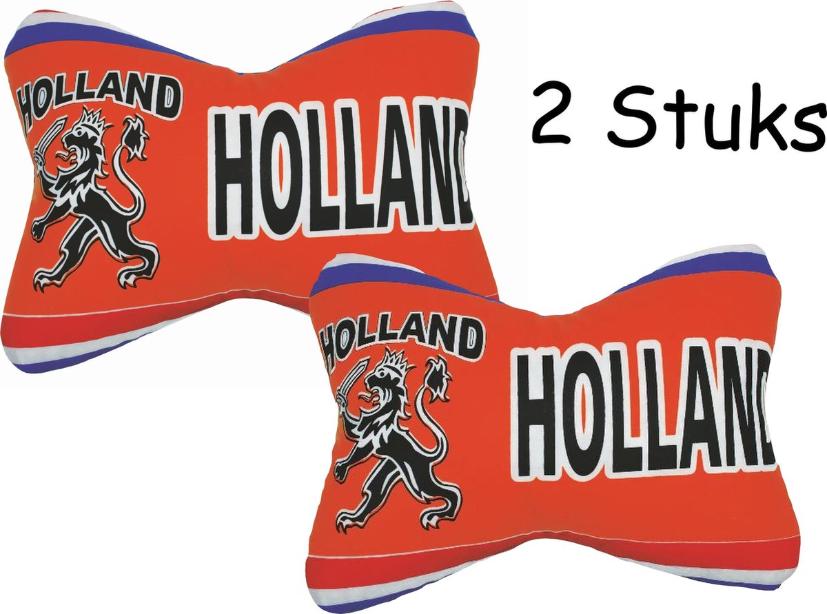 Nekkussen - Holland & Leeuw - opdruk - EK/WK - Oranje - 17 x 24 cm -  2 stuks