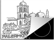 Luxe inductie beschermer Palermo illustratie - 60x52 cm - Illustratie van Italiaanse Palermo  - inductiebeschermer
