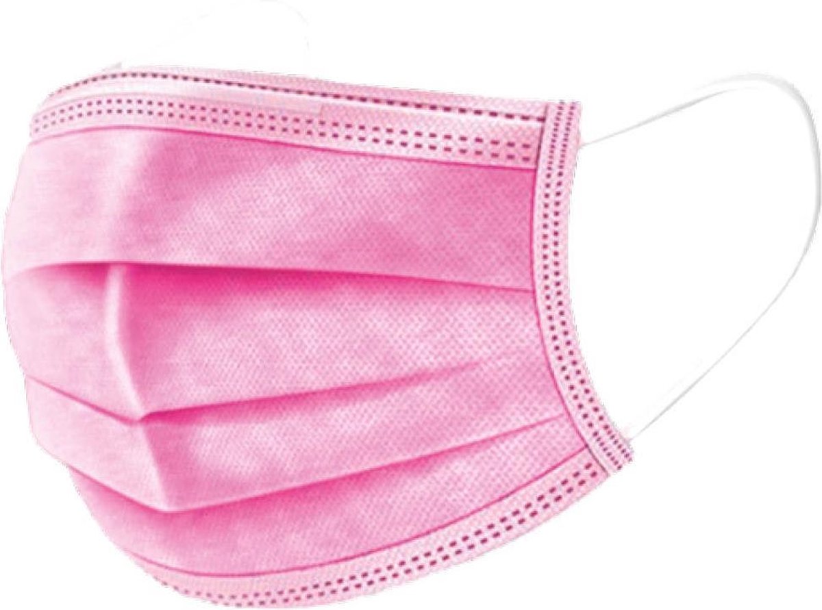 Mondkapje 3-Laags Roze 50st