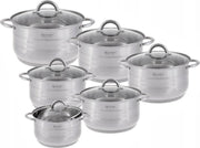 Edënbërg Classic Line - RVS Luxe Pannenset 12 delig - Voorzien Van 5-Laags Bodem!