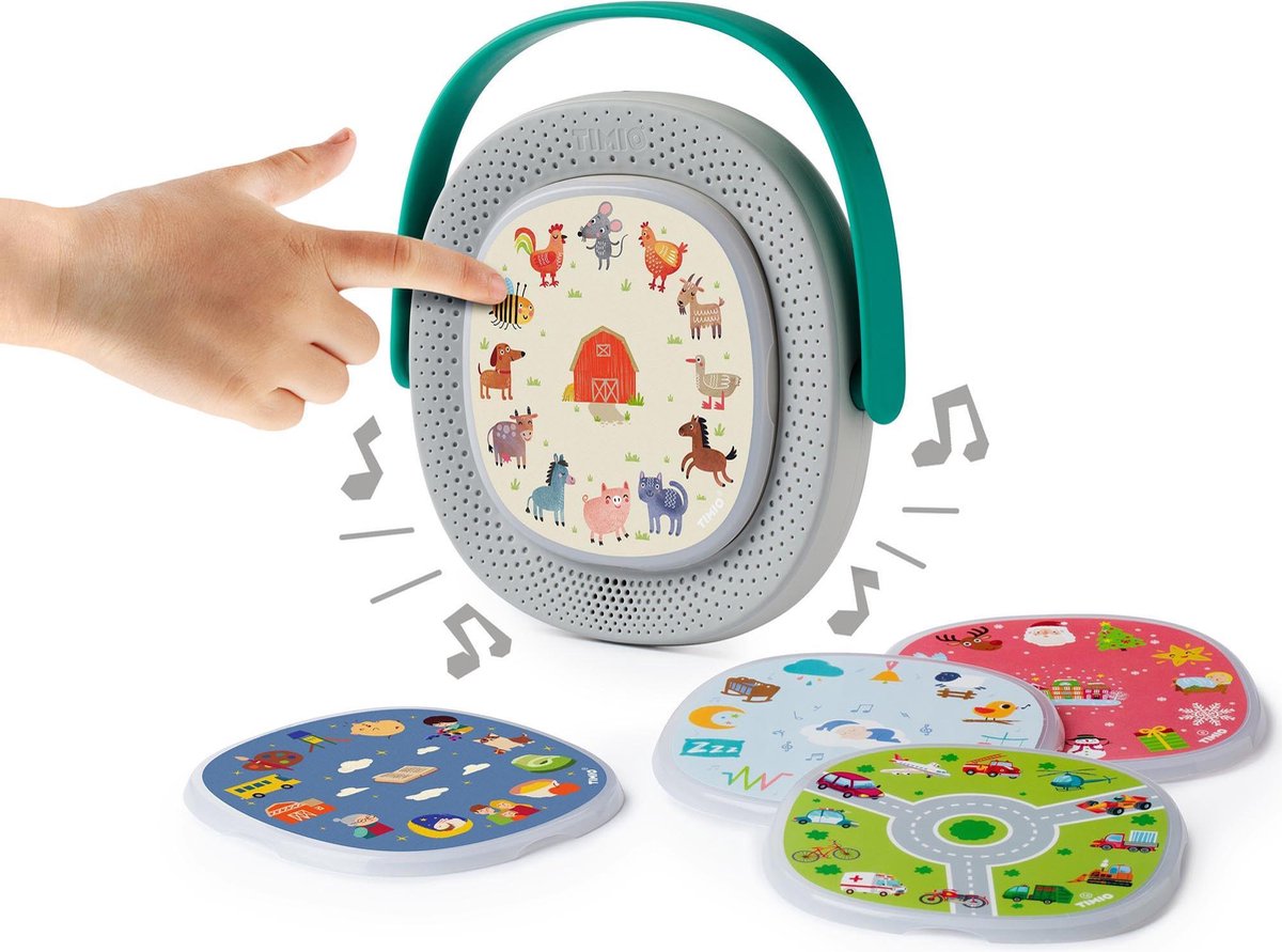 TIMIO Educatieve audio- en muziekspeler met 5 disks voor het leren van woordjes