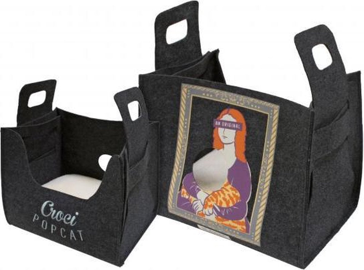 Croci kattenmand popcat mona lisa zwart 35x25x30 cm