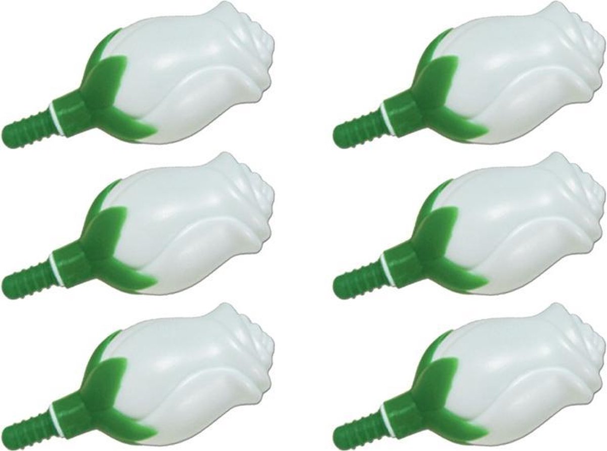 6x Witte roos bellenblazen 6 cm bruiloft/jubileum