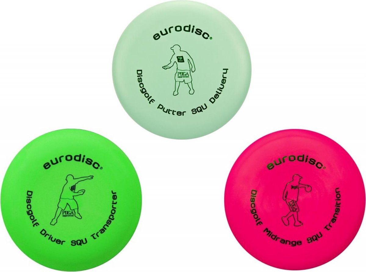 Eurodisc Disc Golf Frisbee Startset 20 Cm 3 Stuks Mint/roze/groen