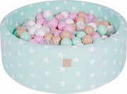 Ronde Ballenbak set incl 200 ballen 90x30cm - Mint Sterren: Wit