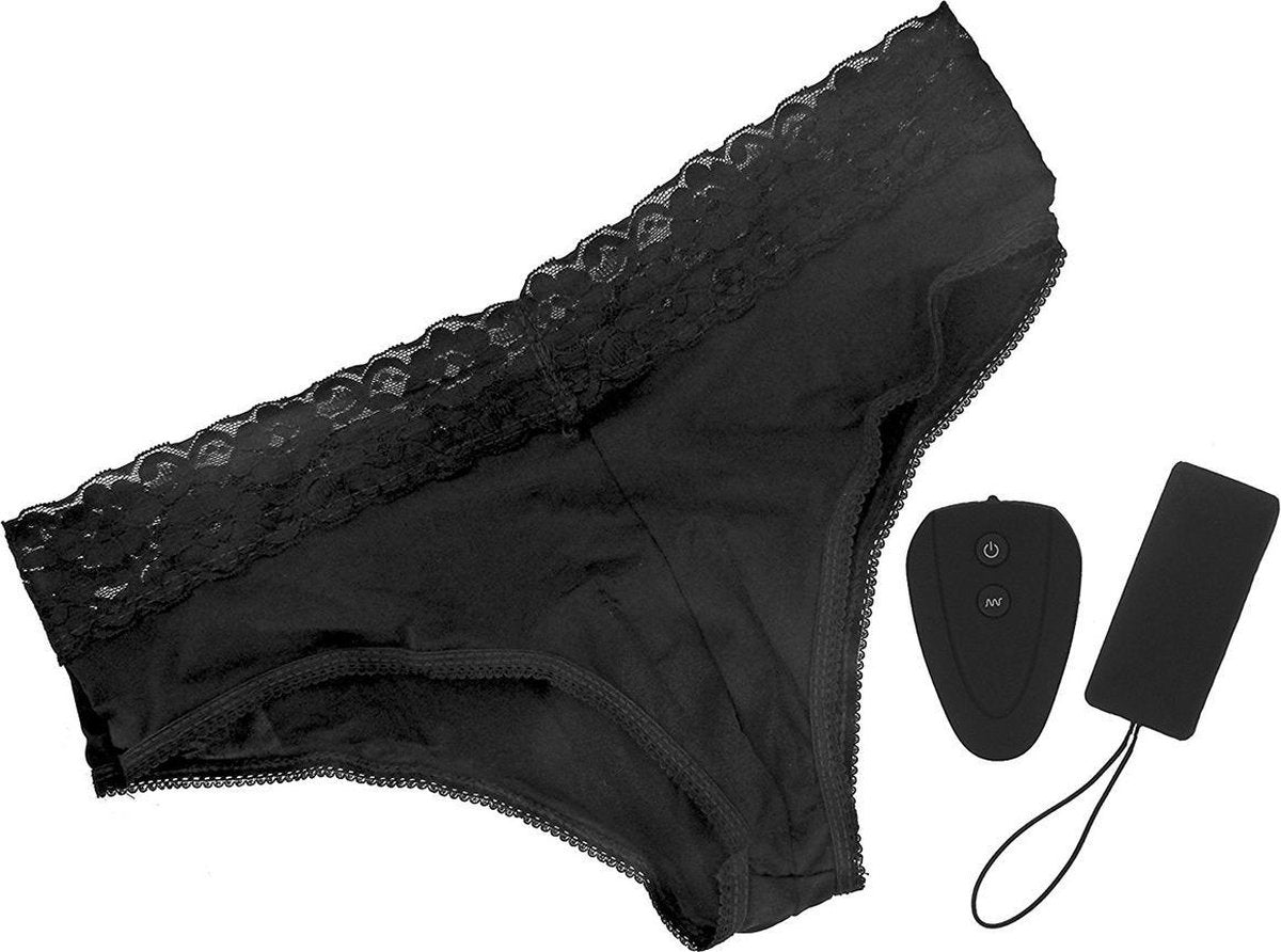 Burlesque Slip Met Vibrator - Zwart One Size (S-L 34 - 40)