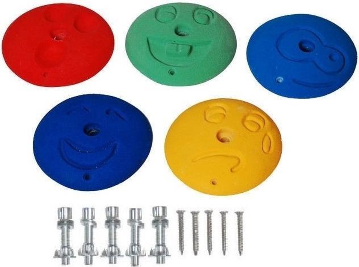 Klimstenen Gezichten Set van 5 stuks Multicolor