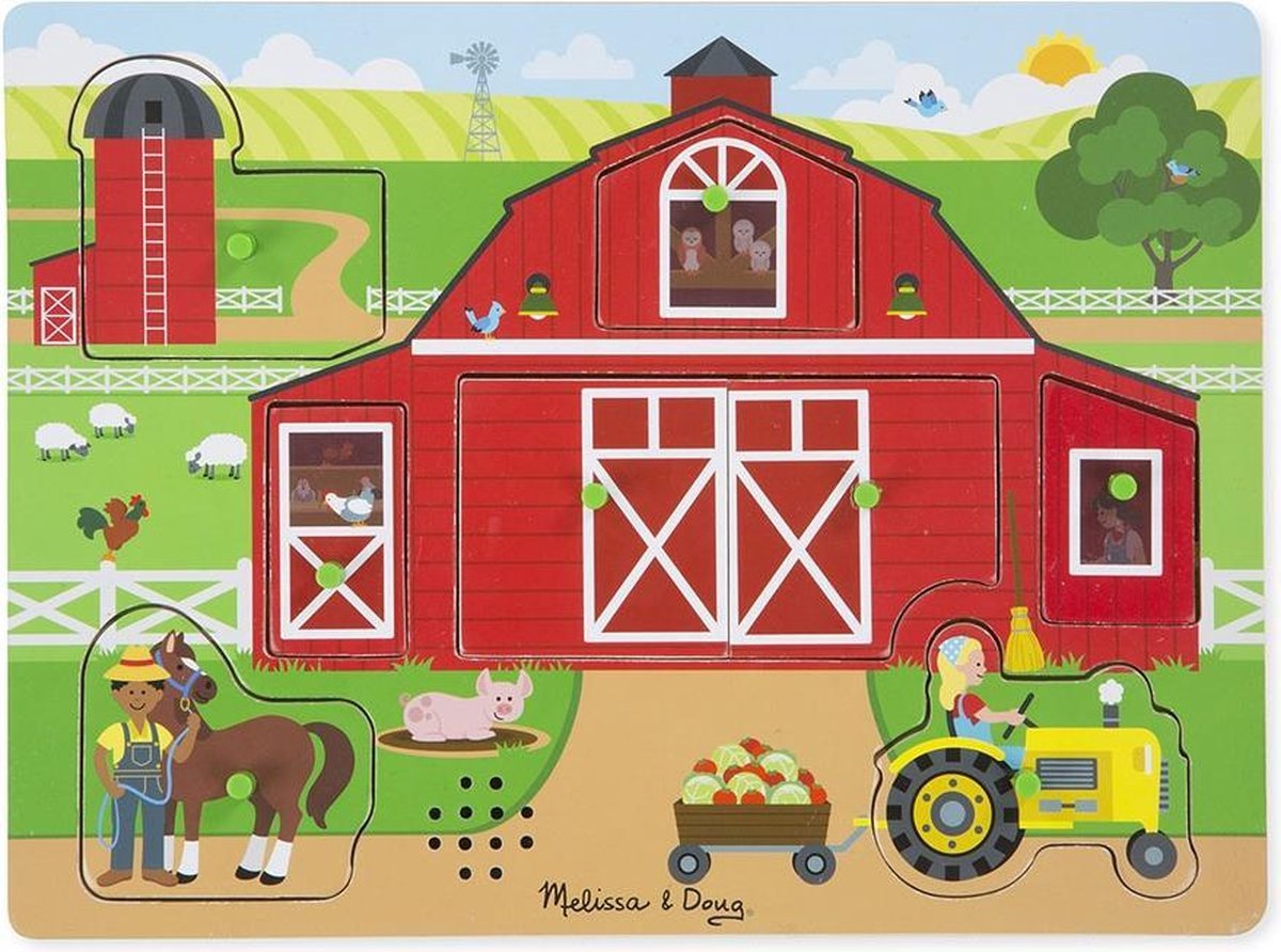 Melissa & Doug Vormenpuzzel Boerderij Junior Hout 8 Stukjes
