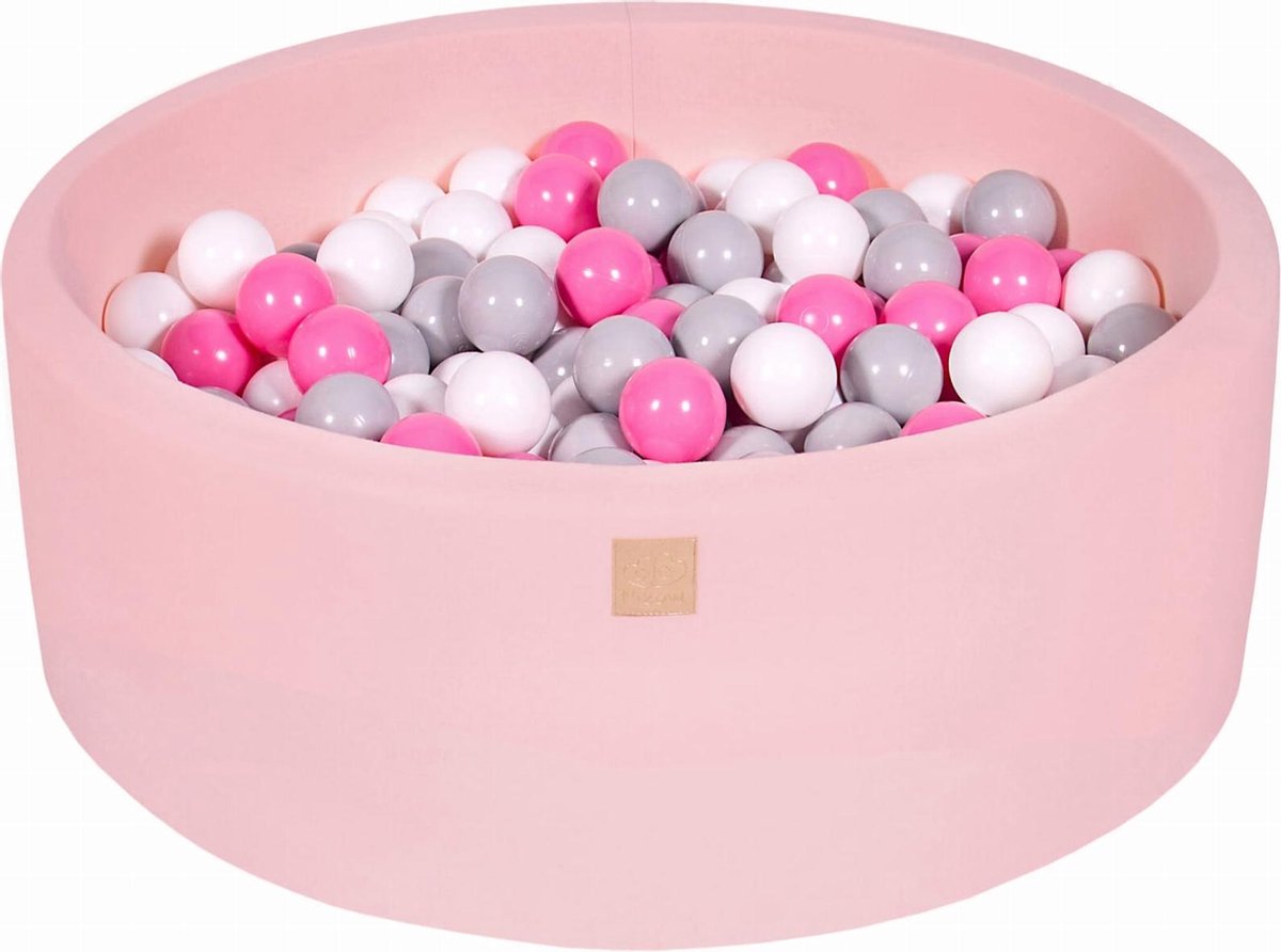 Ronde Ballenbak set incl 200 ballen 90x30cm - Licht Roze: Grijs
