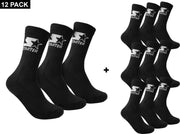 Starter 12-Pack Sportsokken - Zwarte Sokken Unisex - maat  39 - 42