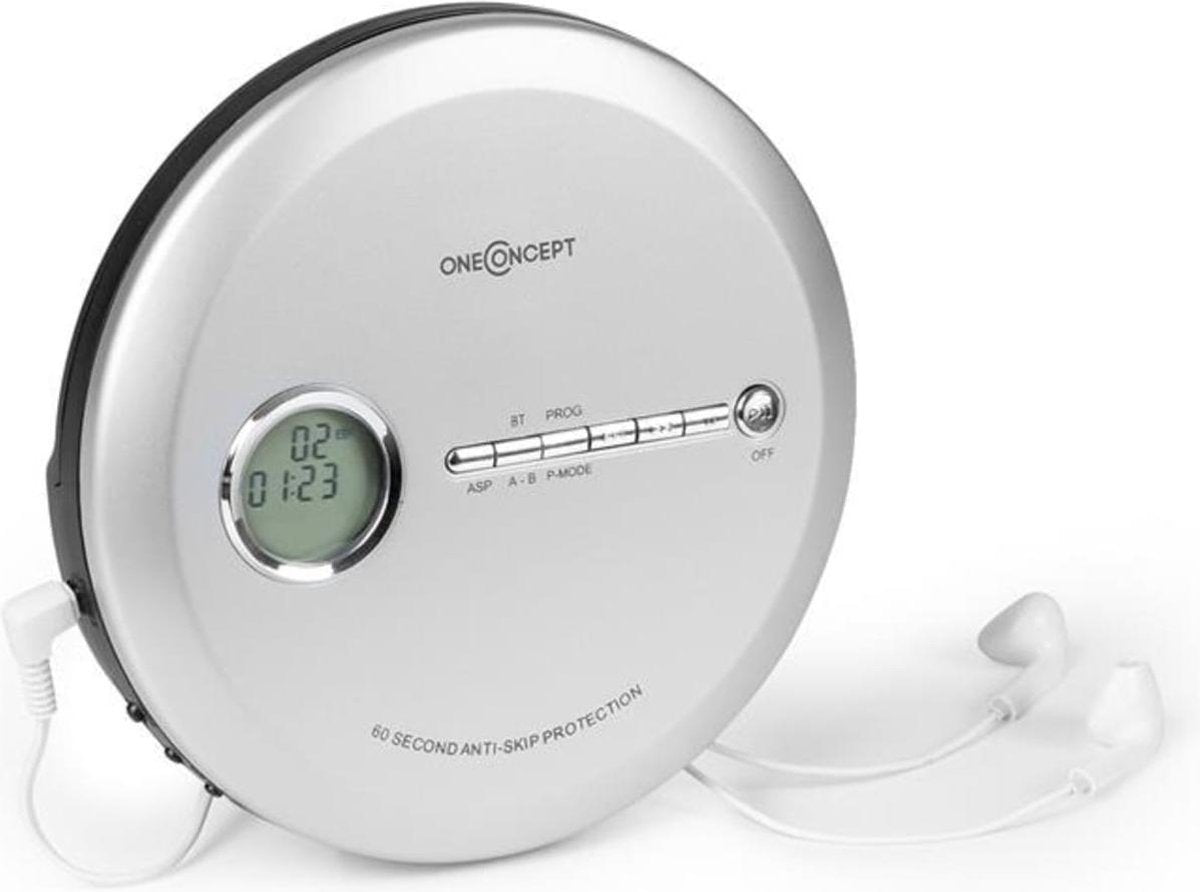 oneConcept CDC 100-BT Discman met bluetoothfunctie voor draadloze koptelefoons 