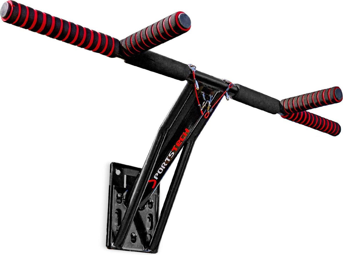 optrekstang - incl. handige rugzak voor transport -  op boom muur - pull up bar - e-book Sportstech KS700