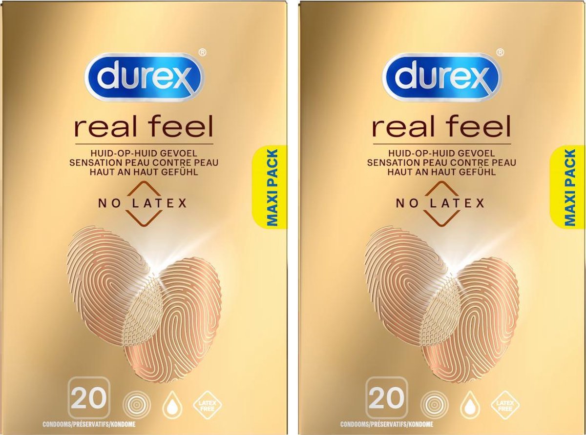 Durex Condooms Nude Real Feel - Latexvrij - 2 x 20 stuks