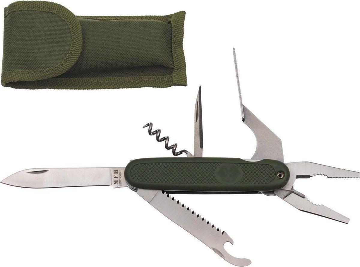MFH - BW-stijl Zakmes - Leger groen - Met tang