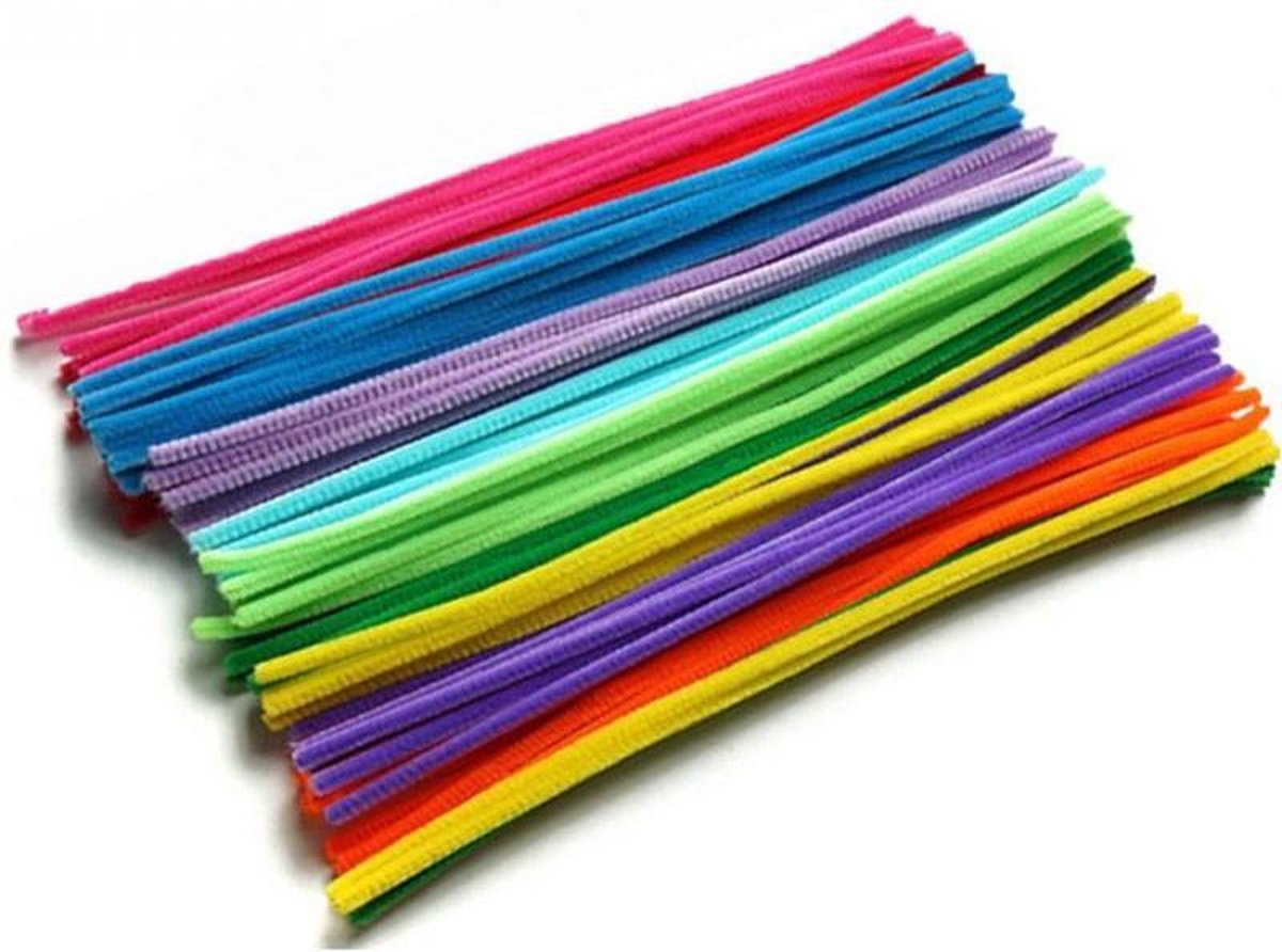 BukkitBow - Knutseldraad - Chenilledraad/ Chenille draad diverse kleuren - 100 Stuks
