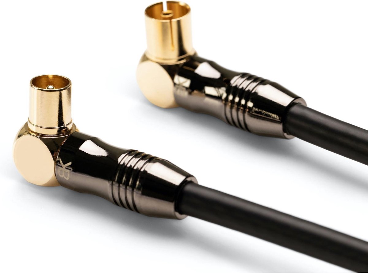 Bestekabels.nl Coax Kabel – RG6 – Dubbele Isolatie – Haakse connector