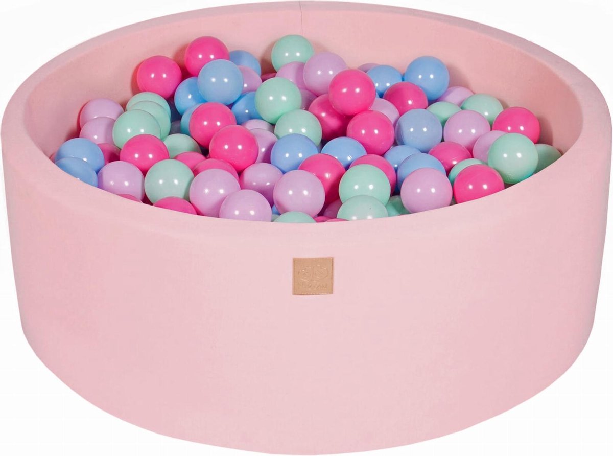 Ronde Ballenbak set incl 300 ballen 90x40cm - Licht Roze: Mint