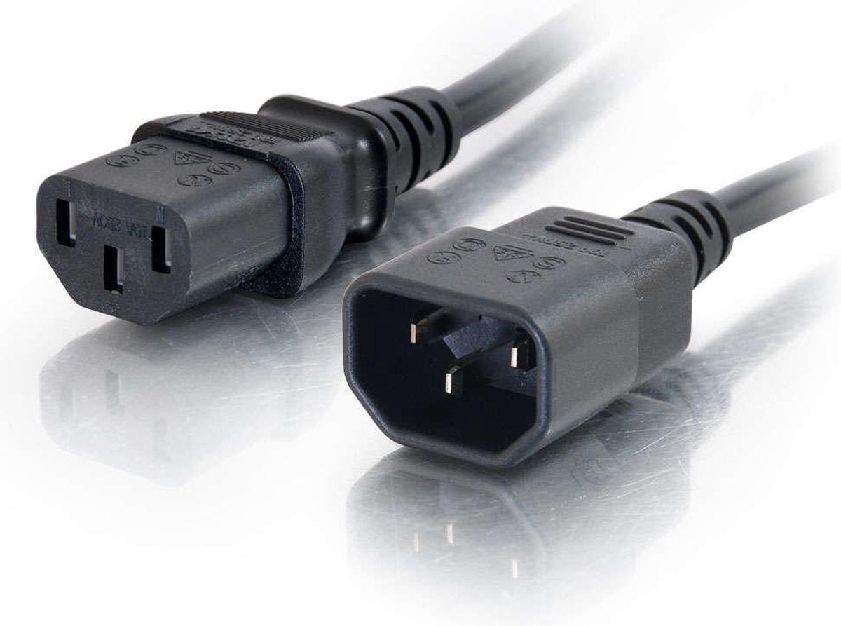 C2G 1 m 18 AWG voeding-verlengkabel (IEC320C13 naar IEC320C14)