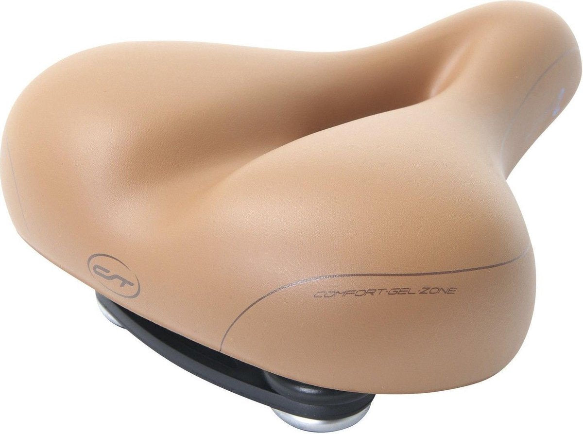 Contec City/Tour Unisex Fietszadel Anatomic 2 Lichtbruin 100% Waterdicht - Gepatenteerde Opbouw Voor Het Beste Comfort