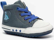 Groot leren babyschoenen met dino print - Blauw - Maat 20