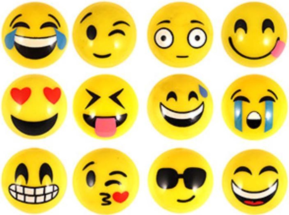 6 stuks Smiley ballen met licht 5cm