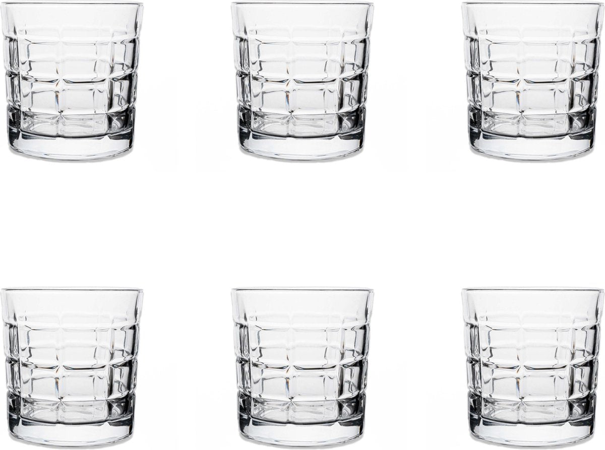 Tumbler whiskeyglazen - 330ML - set van 6 - patroon - luxe design - glas - kristal - vaatwasserbestendig